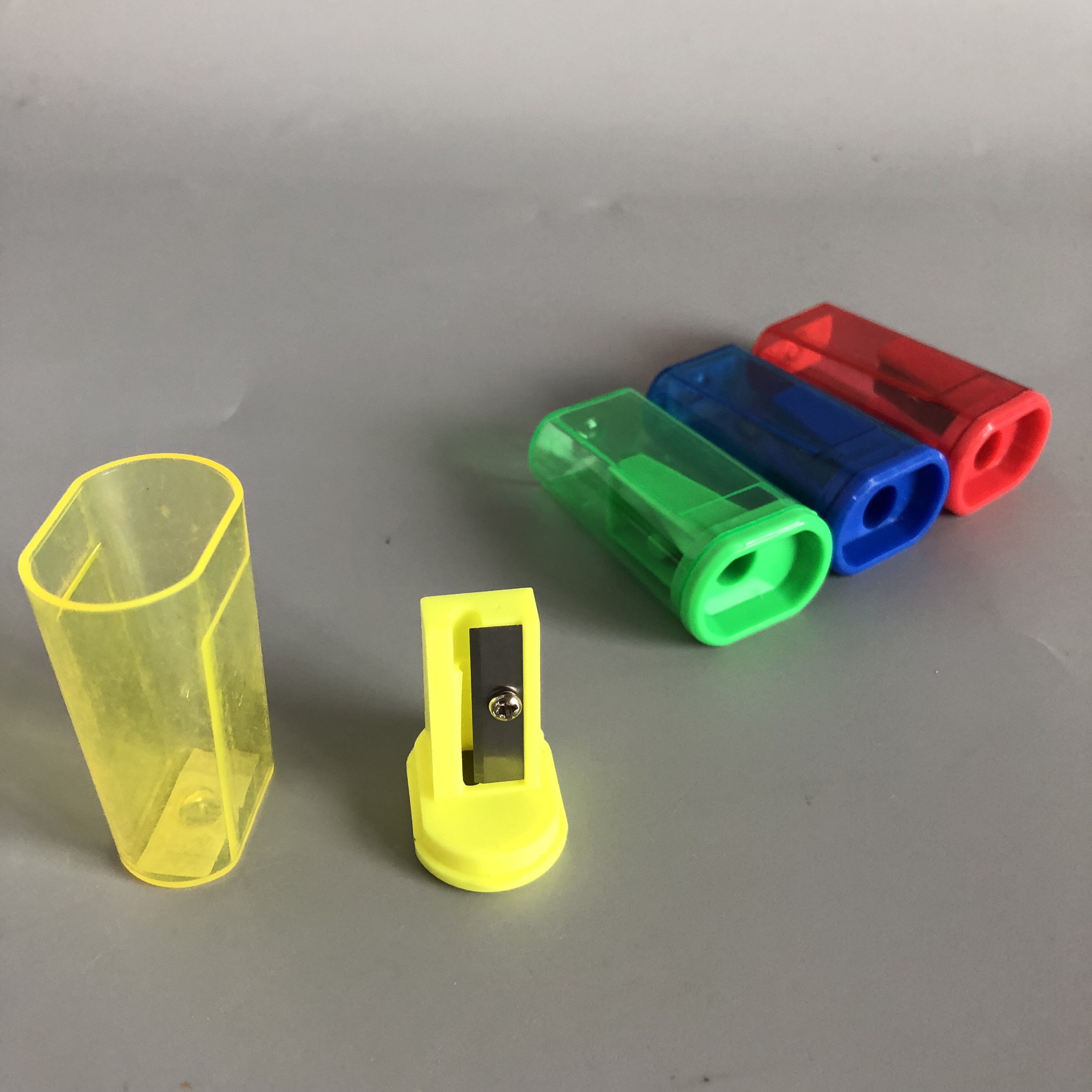School Colored Plastic Single-Hole Pencil Sharpener with Custom Colors